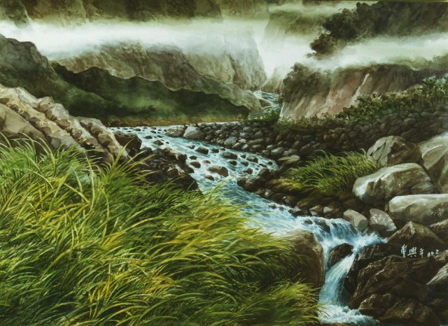 Z093 曾興平---知本深處知我心 水彩 4K 1996 